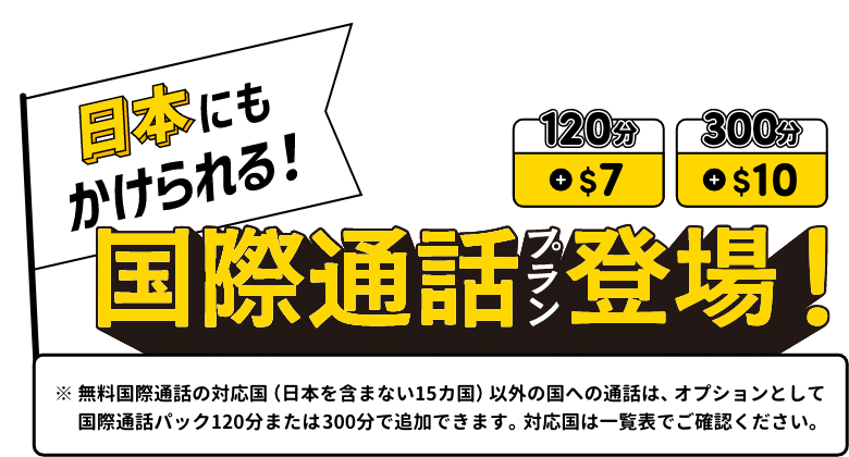 国際通話プラン登場!